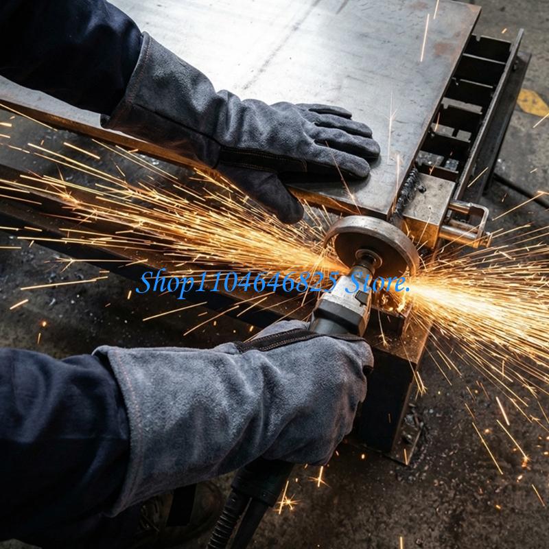 Heat Resistant Glove - Luvas soldagem couro resistentes, proteções à