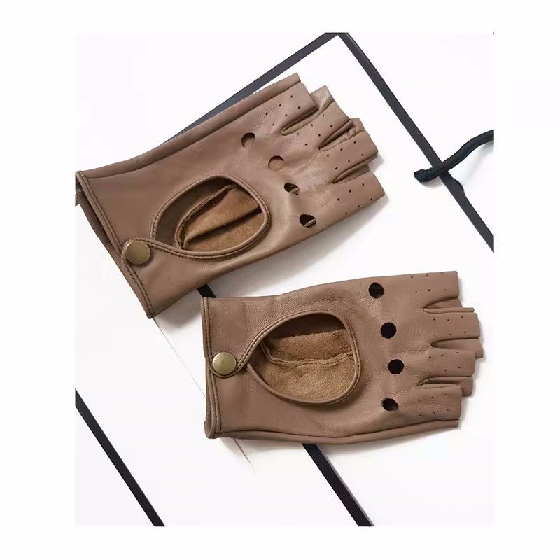 Leather Driving Glove - Luva feminina de couro de pele
