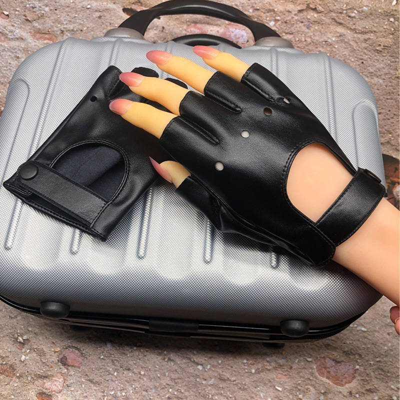Mulher punk boate hip hop most - Leather Driving Glove avaliação e preço