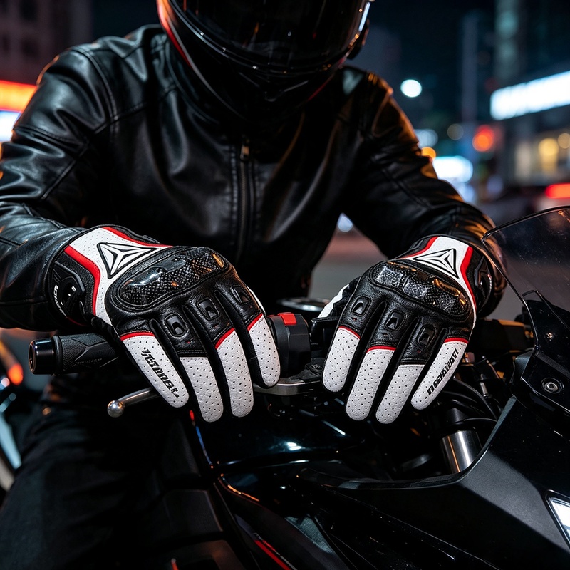 Luvas de Couro Genuíno para Mo - Motorcycle Glove Knuckle avaliação e preço