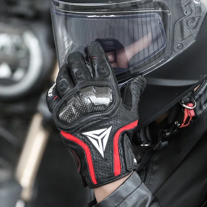Luvas de Couro Genuíno para Mo - Motorcycle Glove Knuckle avaliação e preço