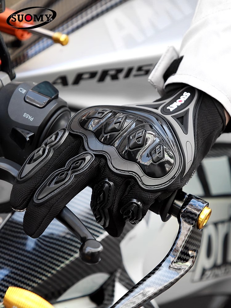 Suomy verão touchscreen luvas  - Motorcycle Glove Knuckle avaliação e preço