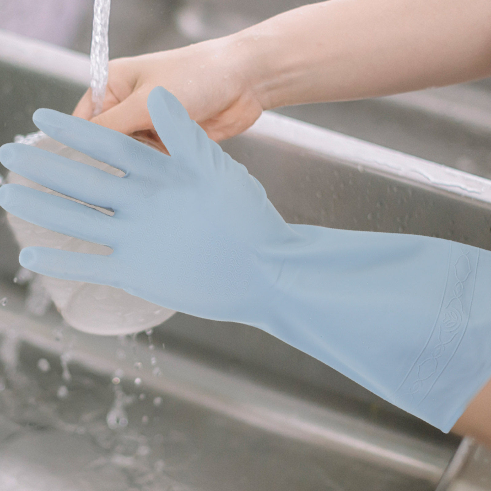 3 pares de luvas longas para l - Dish Glove Rubber avaliação e preço
